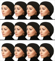 Wholesale ALL BLACK Cotton Snood LARGE Khatib Underscarf Hijab Caps