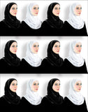 Wholesale 1 Dozen Khatib Kuwaiti Mona Hijabs 6 White & 6 Black
