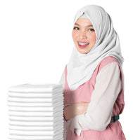 Set of 6 Wholesale Girl's Jersey Cotton White Shawl with Matching Underscarf Hijab Cap