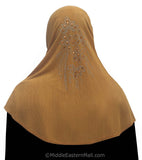 golden tan Yasmine Khimar Hijab 1 piece Lycra Amira